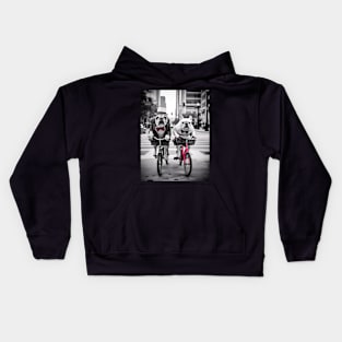 Bulldogs with Bicycles Kids Hoodie